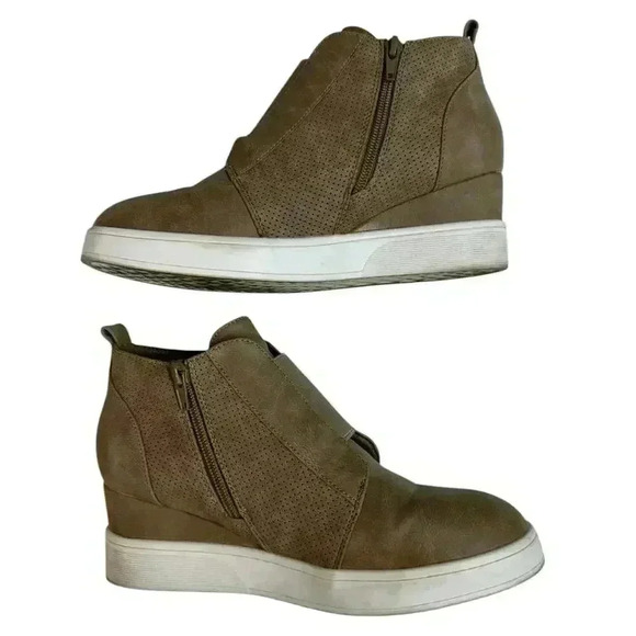 Women Casual Sneaker Booties Hidden Wedge Heel Side Zipper Ankle Boots Size 8 - Picture 6 of 8